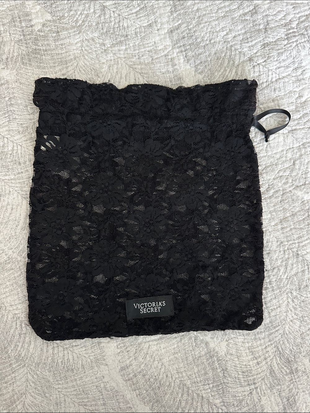 Victoria's Secret Black Lace Drawstring Bag